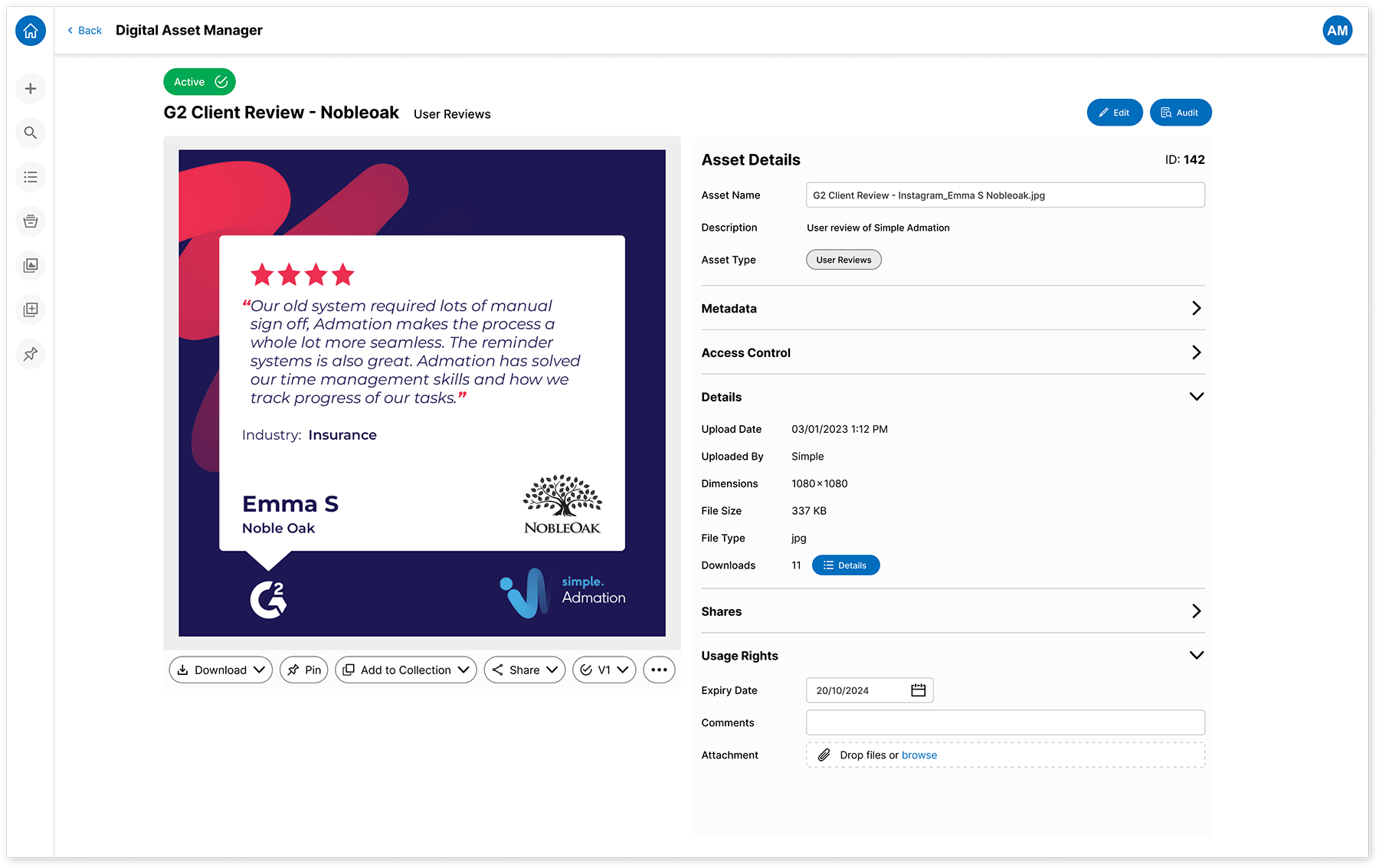 Asset Manager: Asset Profile