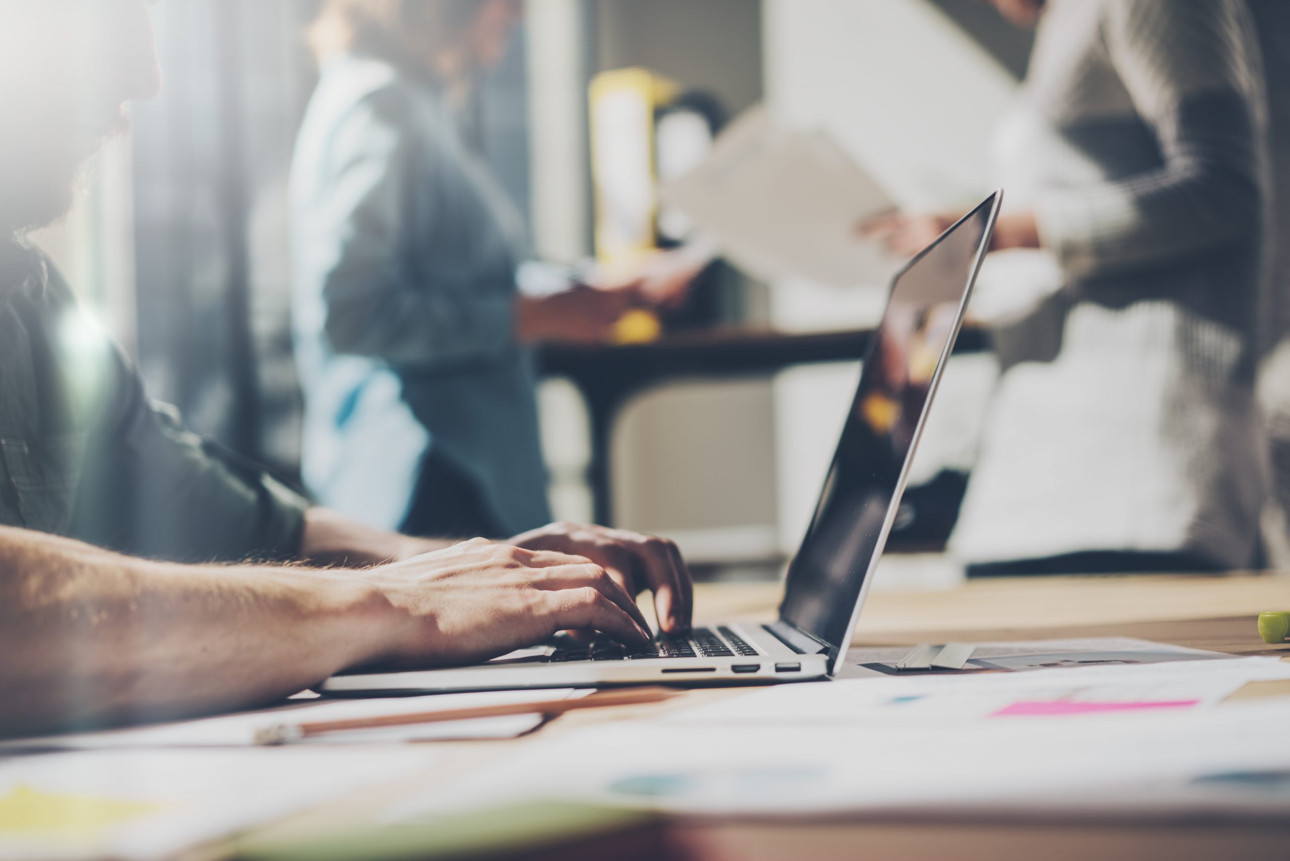 Person working in creative workspace