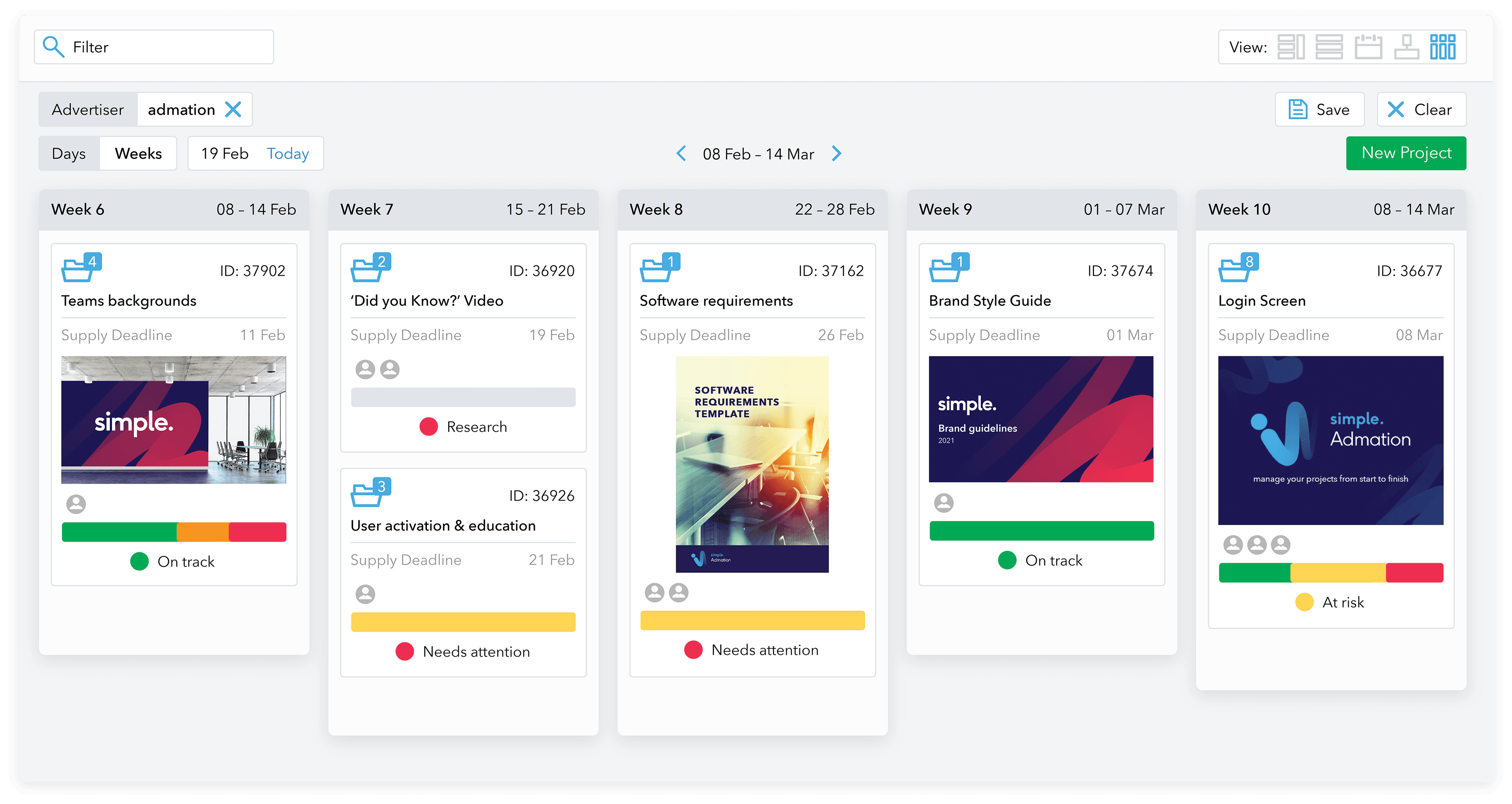 Admation: Projects in progress