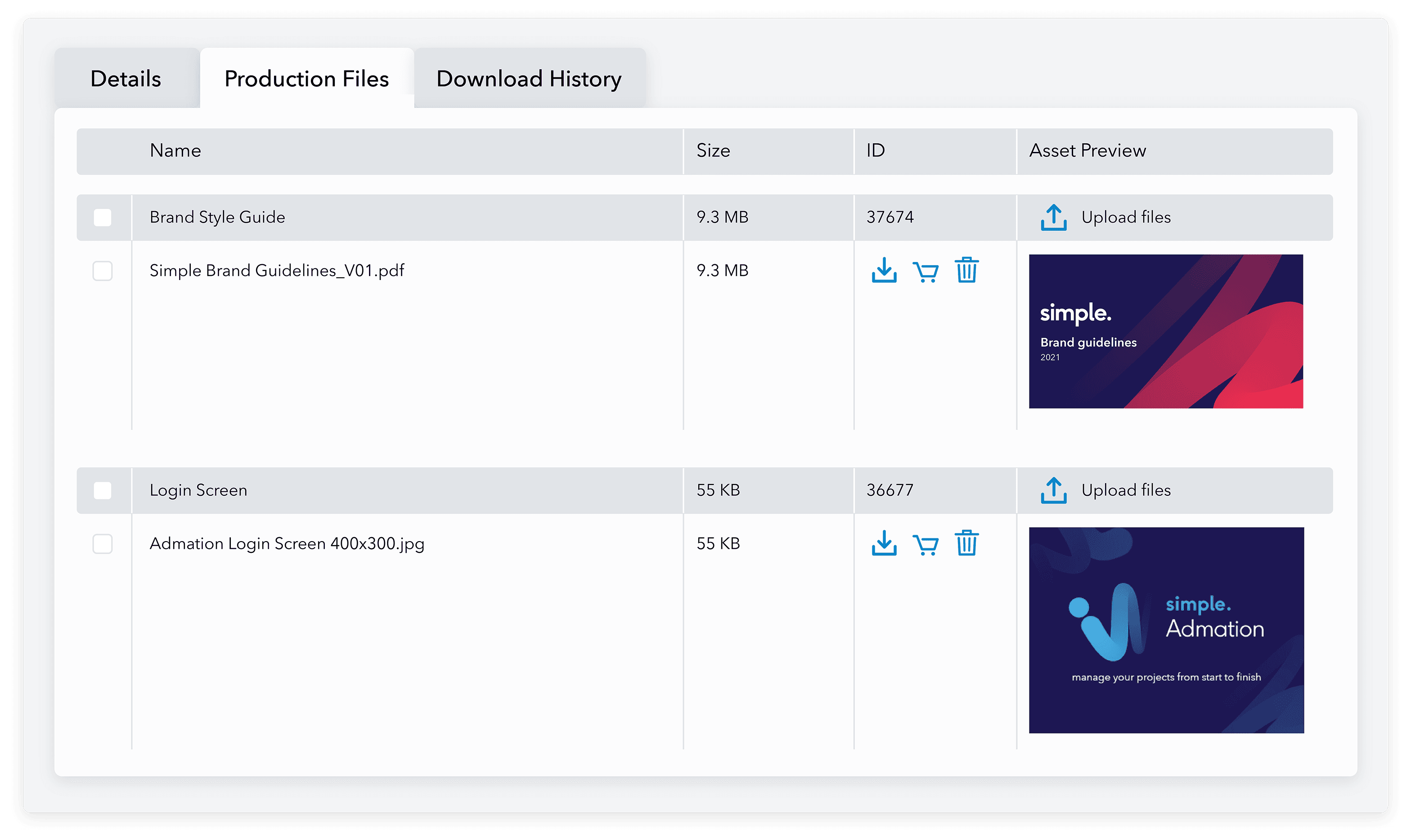 Admation: Production File Storage