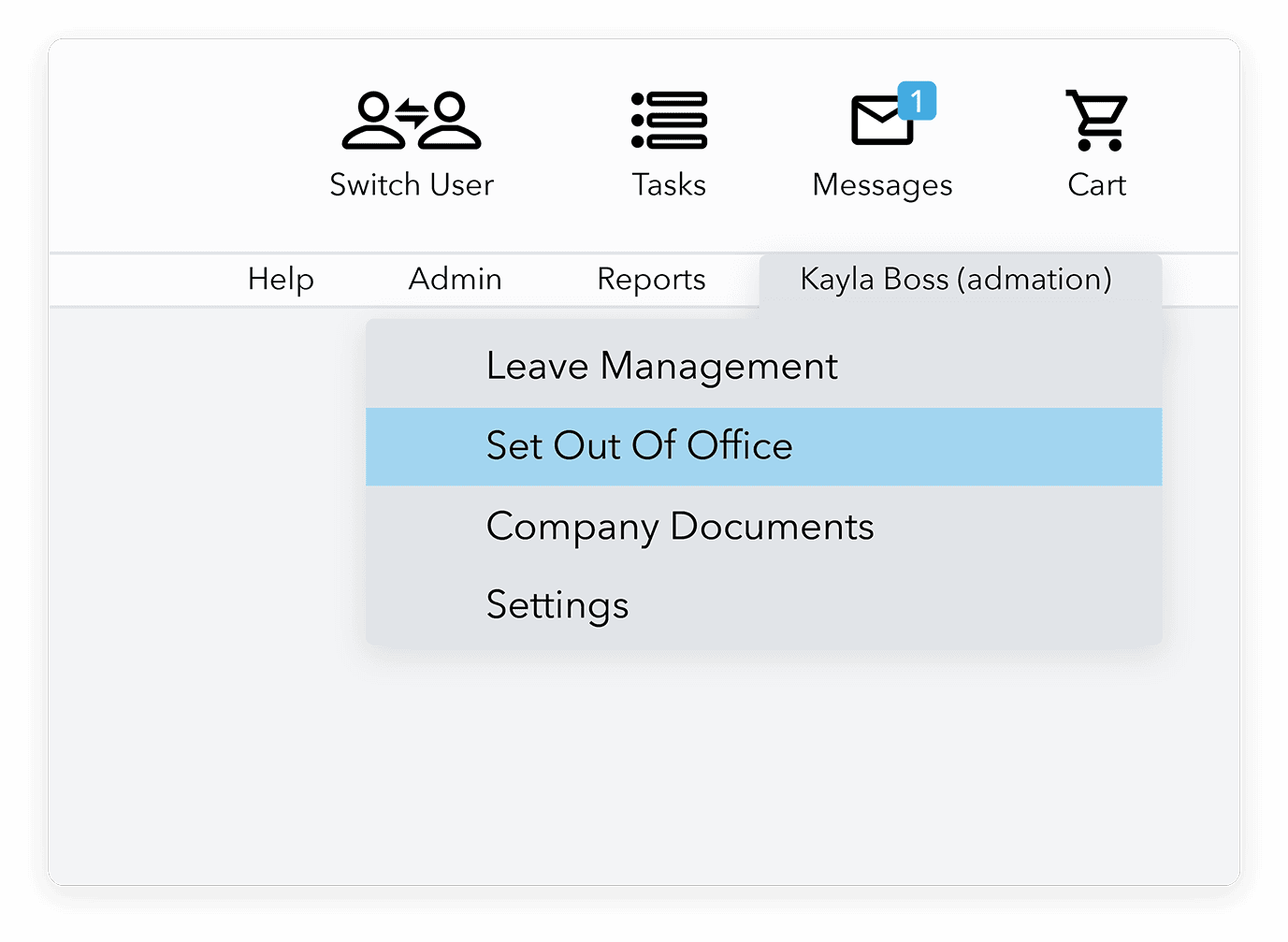 Admation: Set Out of Office