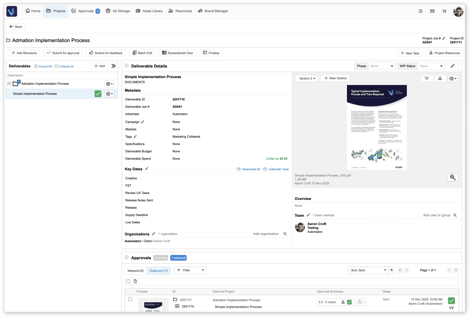 finalise deliverable