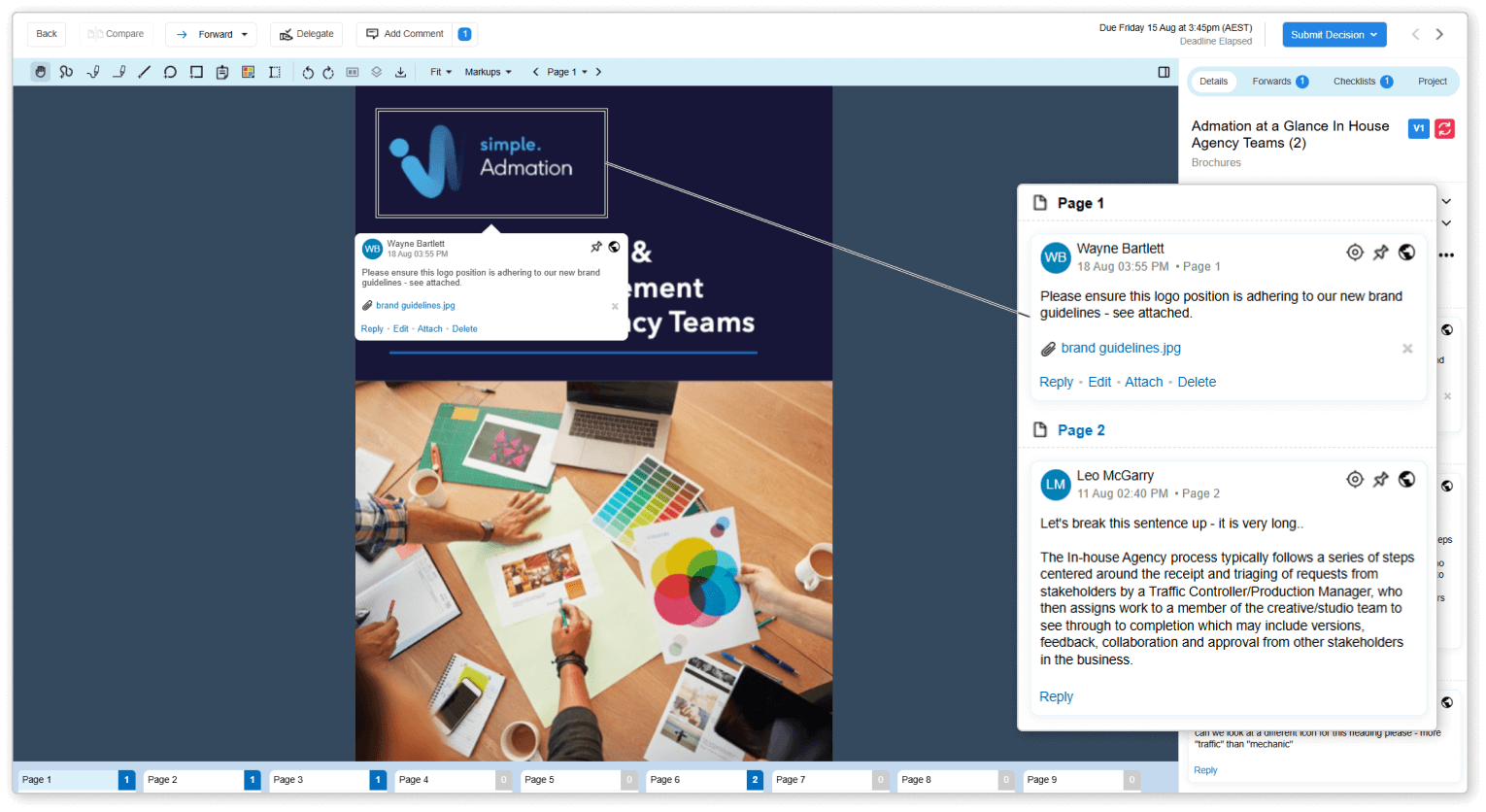 Approval Centre Markup